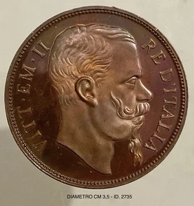 RE VITTORIO EMANUELE II° PROTOTIPO MONETA IN BRONZO DORATO VARIANTE - Picture 1 of 8