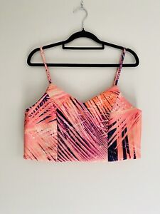 Kookai Size 12 40 Ladies Sleeveless Crop Top Blend Multicolour Bright