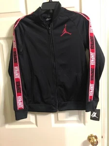 NIKE AIR JORDAN JUMPMAN BOY'S LOGO TRACK JACKET SIZE LARGE BLACK 955475 023 - Picture 1 of 5
