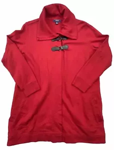 Chaps Strickjacke Damen Gr. 1XL rot Baumwolle 2 Taschen 2 Schnallenverschluss Baumwolle offen - Bild 1 von 6