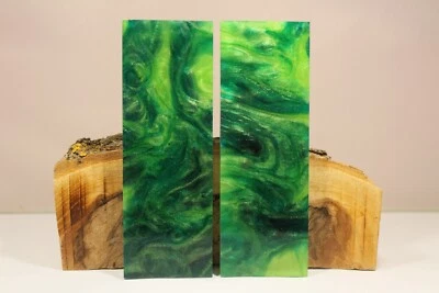GREEN LIME GREEN CUSTOM COMPOSITE KNIFE HANDLE MATERIAL BLANK SCALES (830)