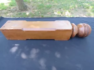 Antique Salvaged Solid Walnut Newell Post Round Ball Finial 5.5 x 5.5 x 31.5 - Picture 1 of 12