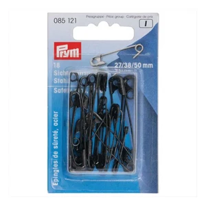 PRYM verschiedene schwarze Sicherheitsnadeln 085121 Größe: 27-50 mm 18er Pack - rostfrei - Bild 1 von 1