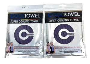 Cool Towel~Super Cooling Towel~Lot of 2~Cooling Effect/Sweat-Absorbent/Dry Quick - Picture 1 of 2