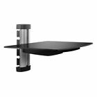 1/2/3 Tiers Wall Mounted Black Tempered Glass Floating Shelf for DVD Console DVR
