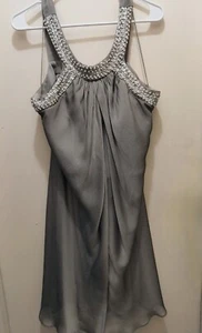Roz & Ali Gray beaded silk dress Size 14 - Picture 1 of 2