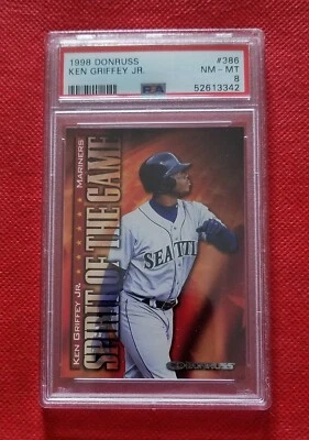1998 Donruss #386 Ken Griffey Jr  NM-MT (PSA 8) - Image 1 of 2