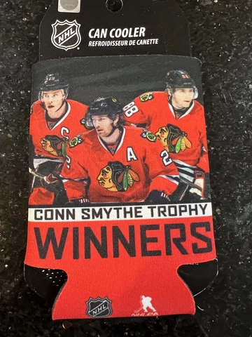 Chicago Blackhawks NHL 3 Conn Smythe  winners Toews Kane Duncan can cooler koozi Cover