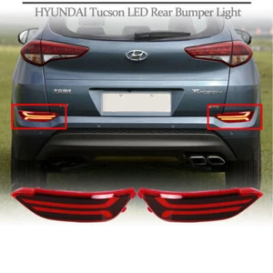 LED Red Rear Fog&Brake Taillight Bumper Reflector Lights For Hyundai Tucson - Picture 1 of 5