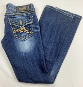 Miss Me Damen Medium Wash Boot Cut verzierte Pattentaschen niedrige Leibhöhe 28x33 - Bild 1 von 12