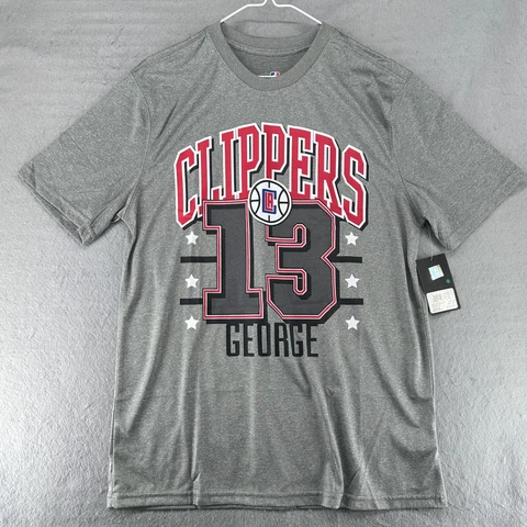NBA LA Clippers Dri-Fit Mens T Shirt Paul George#13 Medium Gray NWT $30 Cover