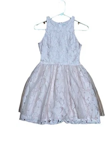 NWOT Girls Abercrombie Pale Pink Lace Tulle Dress Sz L 14 New - Picture 1 of 2
