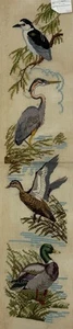 Preworked 4 BIRDS & DUCKS Bird Bell Pull Table Runner Needlepoint Canvas 6x31" - Picture 1 of 6