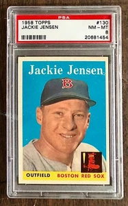 1958 Topps #130 Jackie Jensen NMT-MT PSA 8 SCHÖN!! - Bild 1 von 2