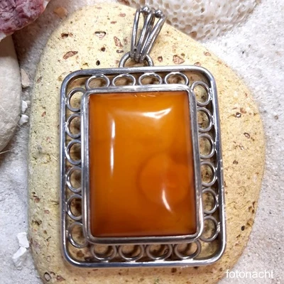 Anhänger🎄Butterscotch Bernstein 🎄835 Silber🎄Fischland🎄 - Bild 1 von 4