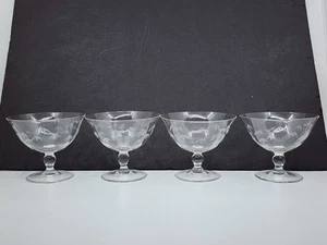 4 Bambus geätzt Noritake Sasaki Fuß niedrig Sherbet Dessert - Bild 1 von 6