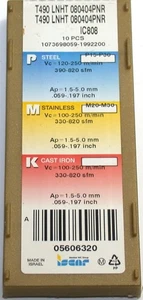 Lot of 10 New Iscar T490 LNHT 08040PNR IC808 Carbide Milling inserts 5606320 - Picture 1 of 2