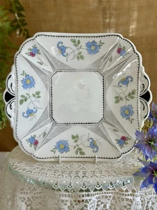 Shelley Cornflower 11477 Art Deco Cake Serving Plate - Picture 1 of 9