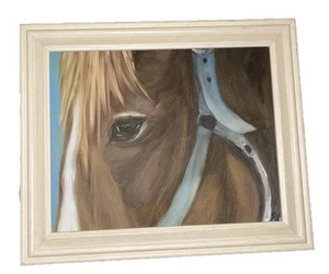 VTG Original Horse Painting Signed Arlyn Huntzicker 10”T 12”W - Picture 1 of 10