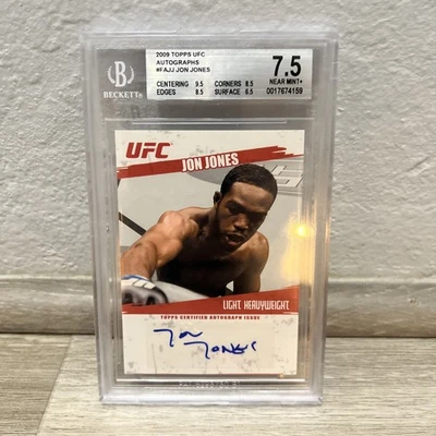 2009 TOPPS UFC ROUND 2 AUTO JON JONES ROOKIE BGS Beckett Graded 7.5 Near Mint+ - Image 1 of 4