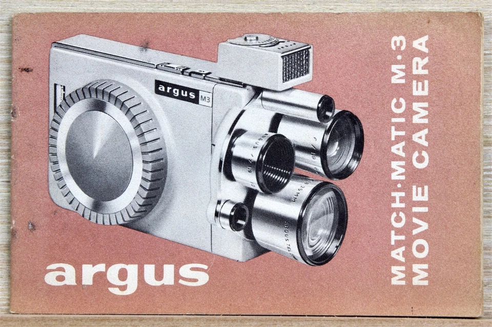 ARGUS MATCH-MATIC M-3 8mm Movie Camera Owner's Manual Instruction Book Booklet - Image 1 of 1
