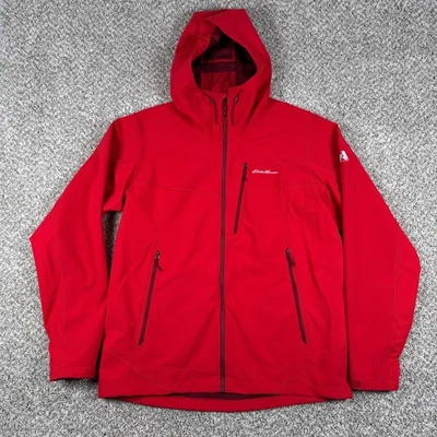 Eddie Bauer Jacket Mens XL Tall Red Ascent Softshell Hooded Full Zip Outdoor - Image 1 of 4