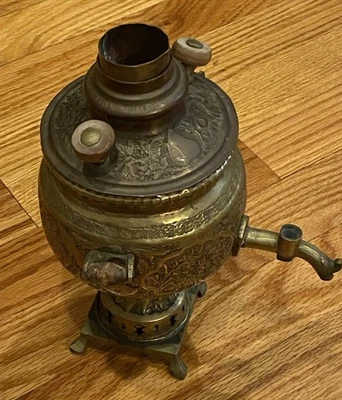 CALDEIRA DE ÁGUA ANTIGA TURCA OU RUSSA CHÁ SAMOVAR Garanti Semaverler - ornamentada - Imagem 1 de 4