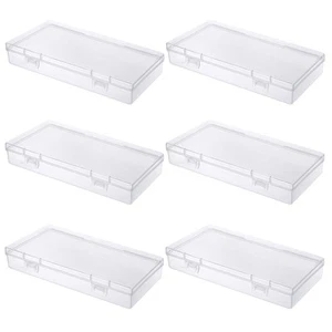6 Pieces Rectangular Empty Mini Clear Plastic Organizer Storage Box Container... - Picture 1 of 5