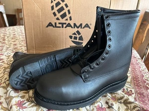 Altama Herren DLA Schwarz Leder 8" Sicherheitsstiefel Militär Taktisch 9,5 417001 NEU - Bild 1 von 19