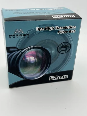 Merkury Mercury Optics 3-Piece 52mm High Resolution Filter Set New in Box - Image 1 of 3