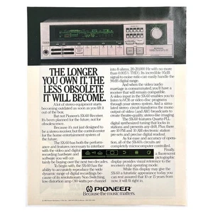 Pioneer SX-60 Receiver Stereo Equipment Vintage Magazine Print Ad 80s 1983 - Picture 1 of 2