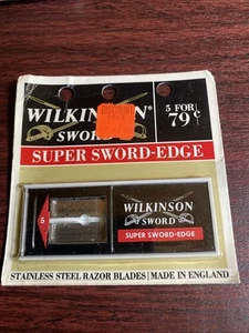 Vintage Super Sword Edge Razor Blades (5 Count) - by Wilkinson Sword 1 Package - Picture 1 of 2