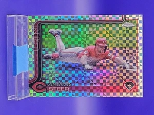 Spencer Steer 2025 Topps Chrome X-Fractor SP 🔥 Reds - Picture 1 of 2