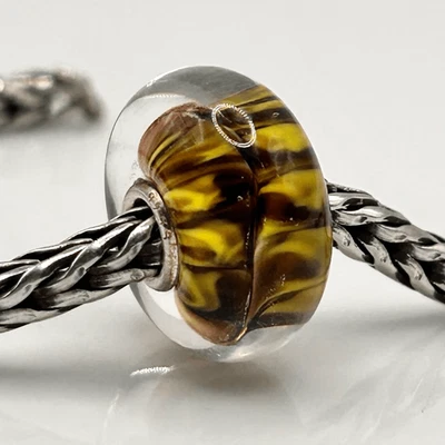 TROLLBEADS Brown & Yellow Tiger’s Tail Unique 925S NEW! Rare Find - Image 1 of 4