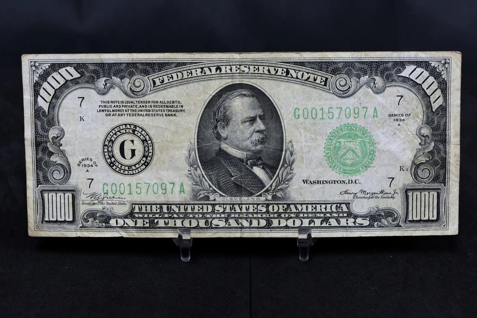 1934a Small Size $1000 FRN VF (B212) - Image 1 of 3