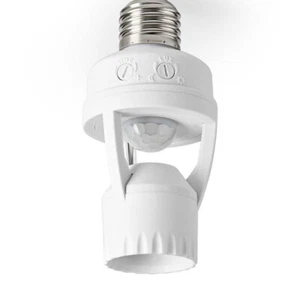 E27 Light Bulb Holder LED PIR Infrared Motion Sensor Lamp Base Switch Socket - Picture 1 of 4