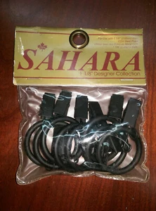 Sahara Clip Drapery Ringe 1-1/8" Designer Kollektion 1 Stück 8 Ringe in Schwarz - Bild 1 von 2