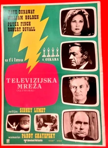 NETWORK 1976 OSCAR DUNAWAY HOLDEN FINCH DUVALL LUMET UNIQUE EXYU MOVIE POSTER #2 - Picture 1 of 1
