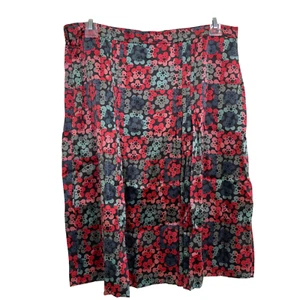 Marc Jacobs Women's Silk Floral Zipper Pleated Skirt Multicolor Size 4 - Picture 1 of 6