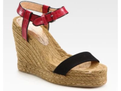 Sandalias de cuña Marc By Marc Jacobs Colorblock Cuero Rafia Zapatos EU41 Foto 1 de 4