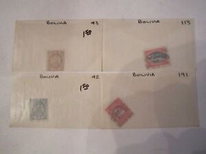EARLY BOLIVIA STAMPS - SC# 43 - 537 & BACK OF BOOK - UNUSED & USED  - BB-2 