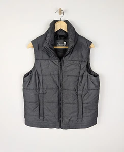 ADIDAS Womens Puffer Vest Sz XL Dark Grey Essentials Sleeveless Gilet Zip Pocket - Picture 1 of 7