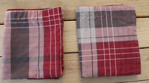 Cuddl Duds 2 King Flannel shams Red Plaid 20" X 36" - Picture 1 of 1