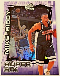 1998 Presseausweis Basketball SUPER SIX Embossed Insert Mike Bibby, Arizona S 3/6 - Bild 1 von 2