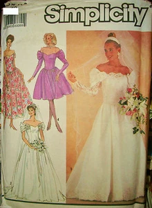 Simplicity 8413 Pattern Bridal Wedding Dress Bridesmaid Off Shoulder Size 6 & 10 - Picture 1 of 2