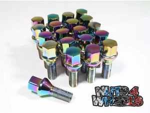 20 x Neo Chrome Alloy Wheel Bolts M12x1.5 fits BMW M3 E36 E46 - Picture 1 of 2