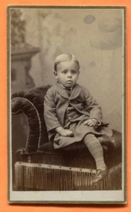 CDV Des Moines, IA, Portrait of a Little Boy, by James, circa 1880 Backstamp - Picture 1 of 3