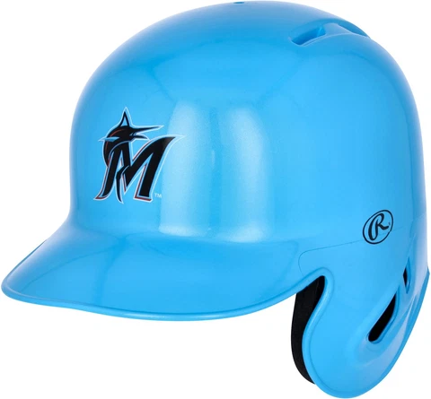 Miami Marlins Rawlings Alternative Chrome Mini Batting Helmet Exclusive Cover