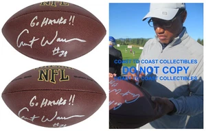 Curt Warner Seattle Seahawks Penn State Signed Football Proof COA Autographed - Picture 1 of 4