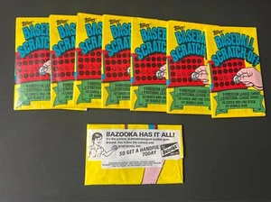 Lot Of 8 1981 Topps Baseball Unopened Scratch-Off Wax Packs + gum FREE SHIP - Picture 1 of 1